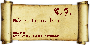 Mázi Felicián névjegykártya